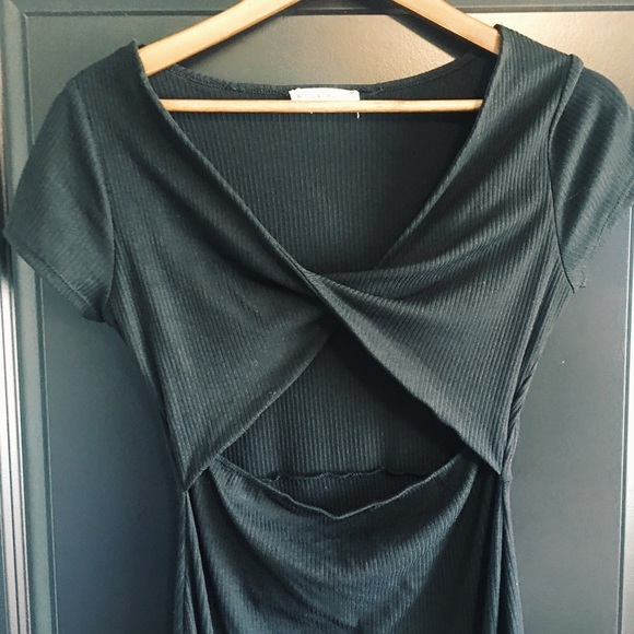 Little Black Dress with Front Cutout - Picture 2 of 2